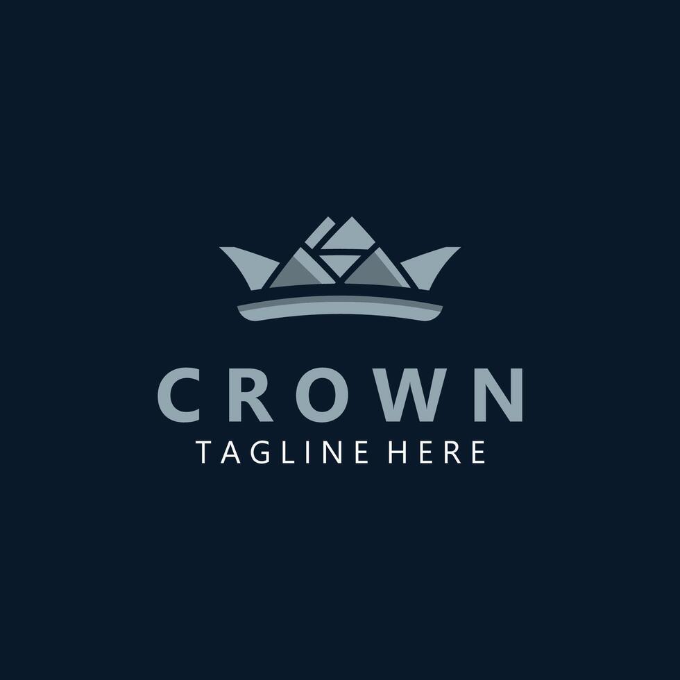 Premium style crown logo vintage abstract symbol. Royal king icon. Modern luxury brand element vector