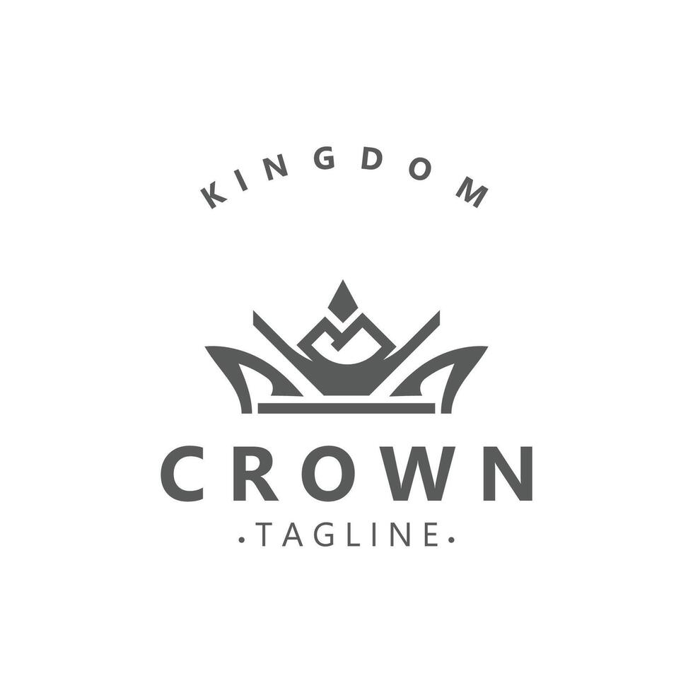 Premium style crown logo vintage abstract symbol. Royal king icon. Modern luxury brand element vector