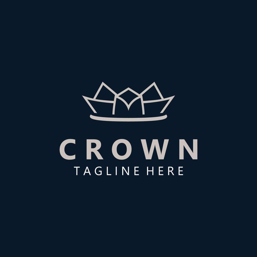 Premium style crown logo vintage abstract symbol. Royal king icon. Modern luxury brand element vector