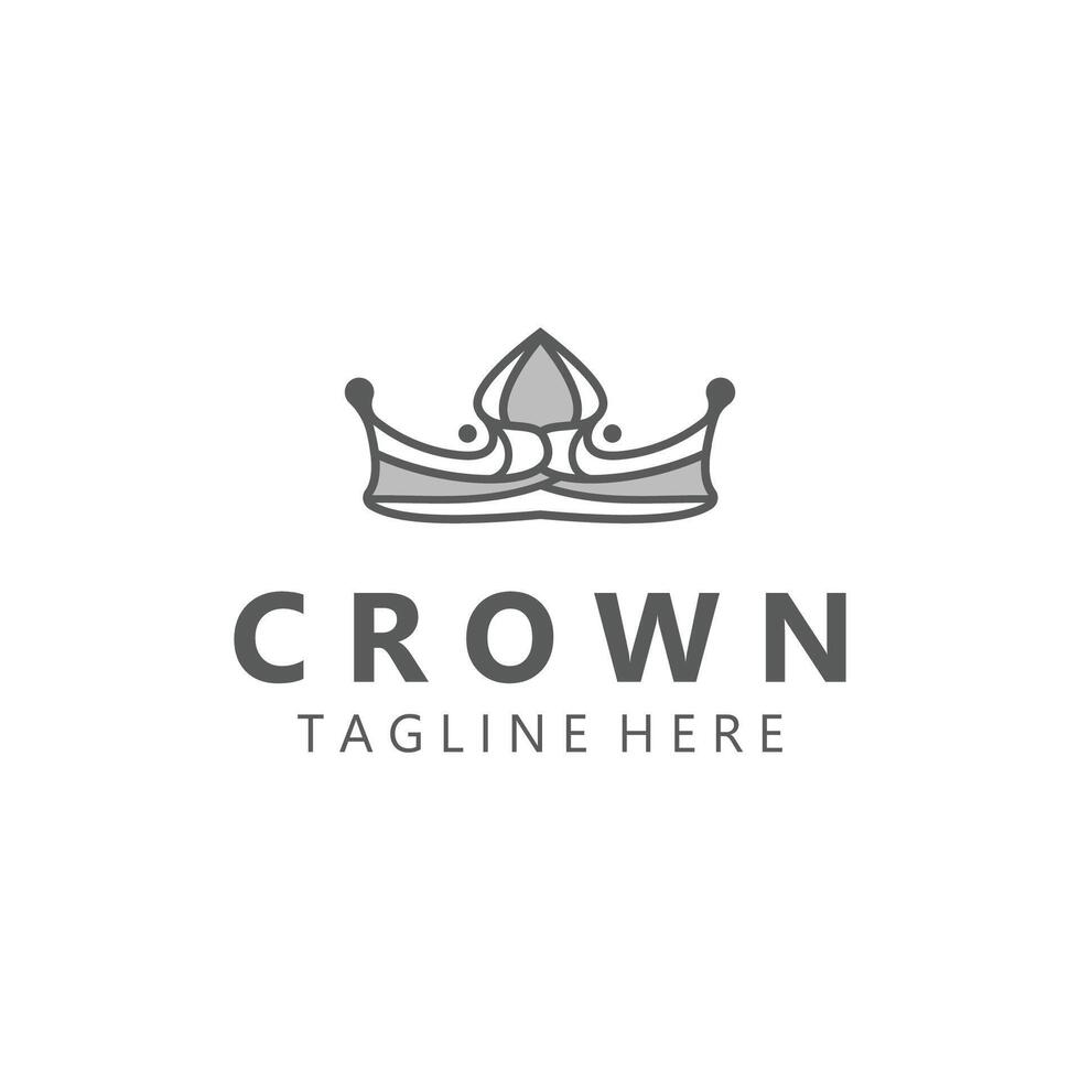 Premium style crown logo vintage abstract symbol. Royal king icon. Modern luxury brand element vector