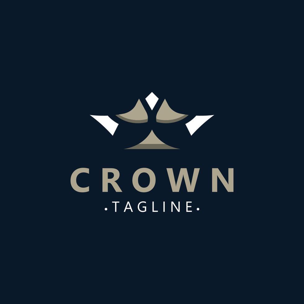 Premium style crown logo vintage abstract symbol. Royal king icon. Modern luxury brand element vector