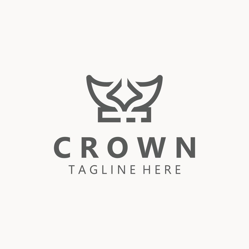 Premium style crown logo vintage abstract symbol. Royal king icon. Modern luxury brand element vector