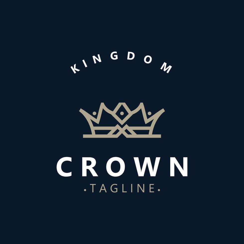 Premium style crown logo vintage abstract symbol. Royal king icon. Modern luxury brand element vector