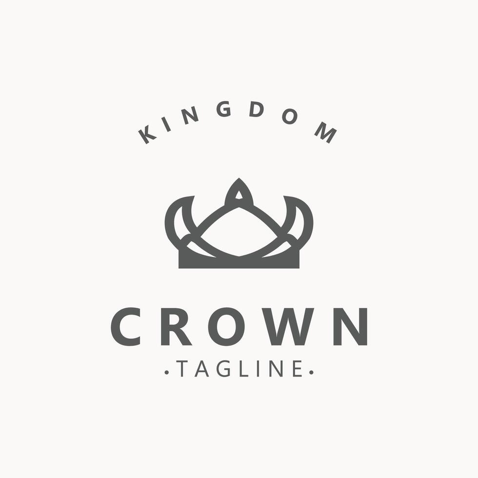 Premium style crown logo vintage abstract symbol. Royal king icon. Modern luxury brand element vector