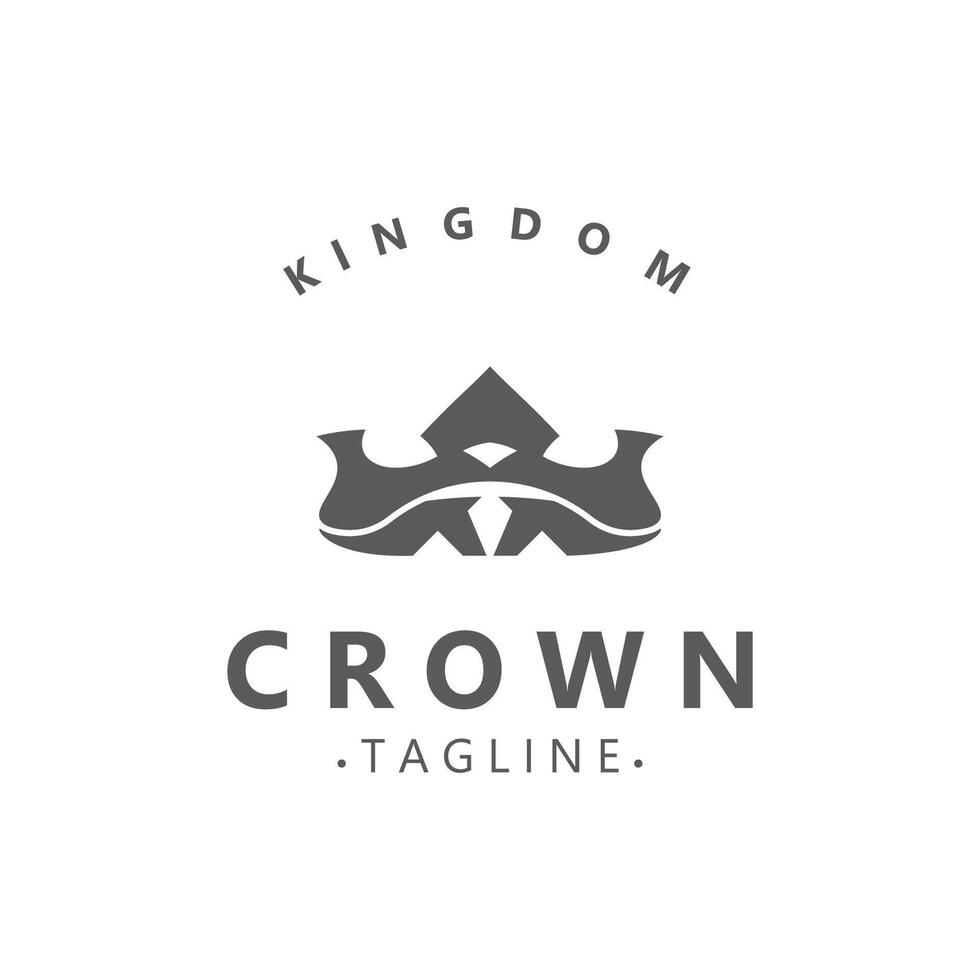 Premium style crown logo vintage abstract symbol. Royal king icon. Modern luxury brand element vector