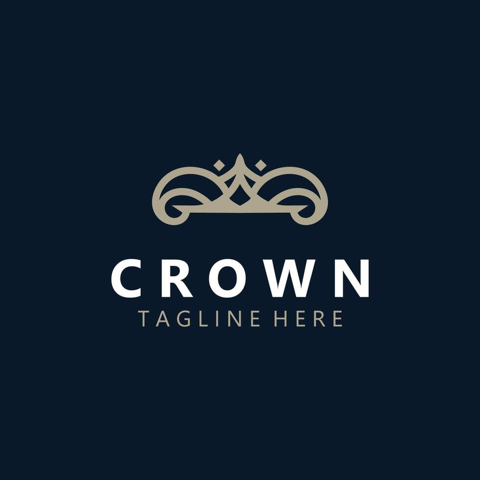Premium style crown logo vintage abstract symbol. Royal king icon. Modern luxury brand element vector