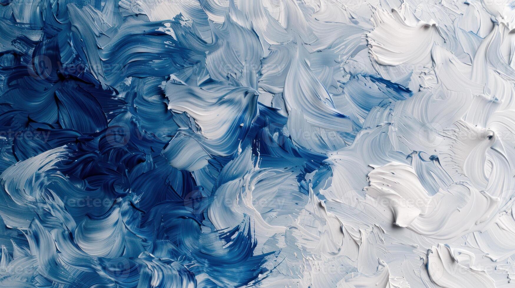 Blue and White Paint on White Background photo