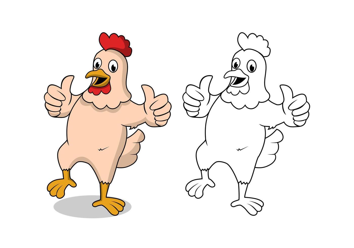 Chicken Cartoon Character Design Illustration vector