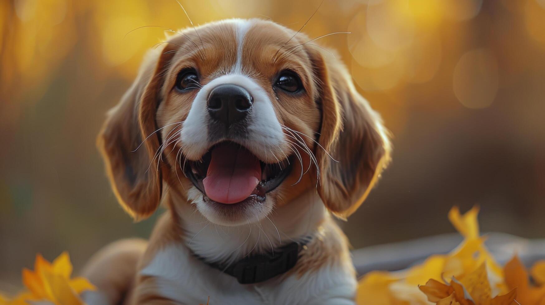 Brown and White Dog Laying on Bed photo