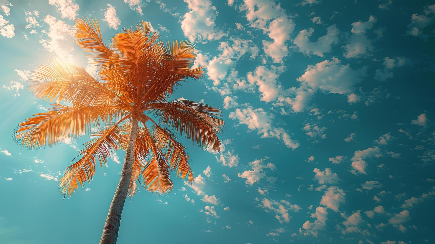 Palm Tree Against Blue Sky photo