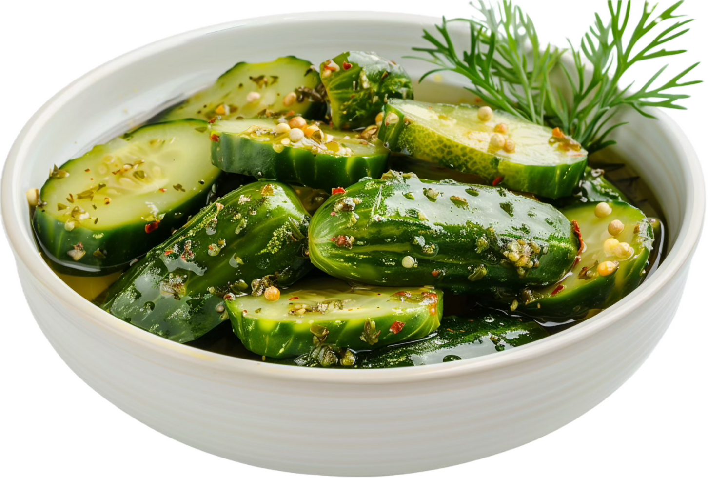 Fresh cucumber salad with herbs. png