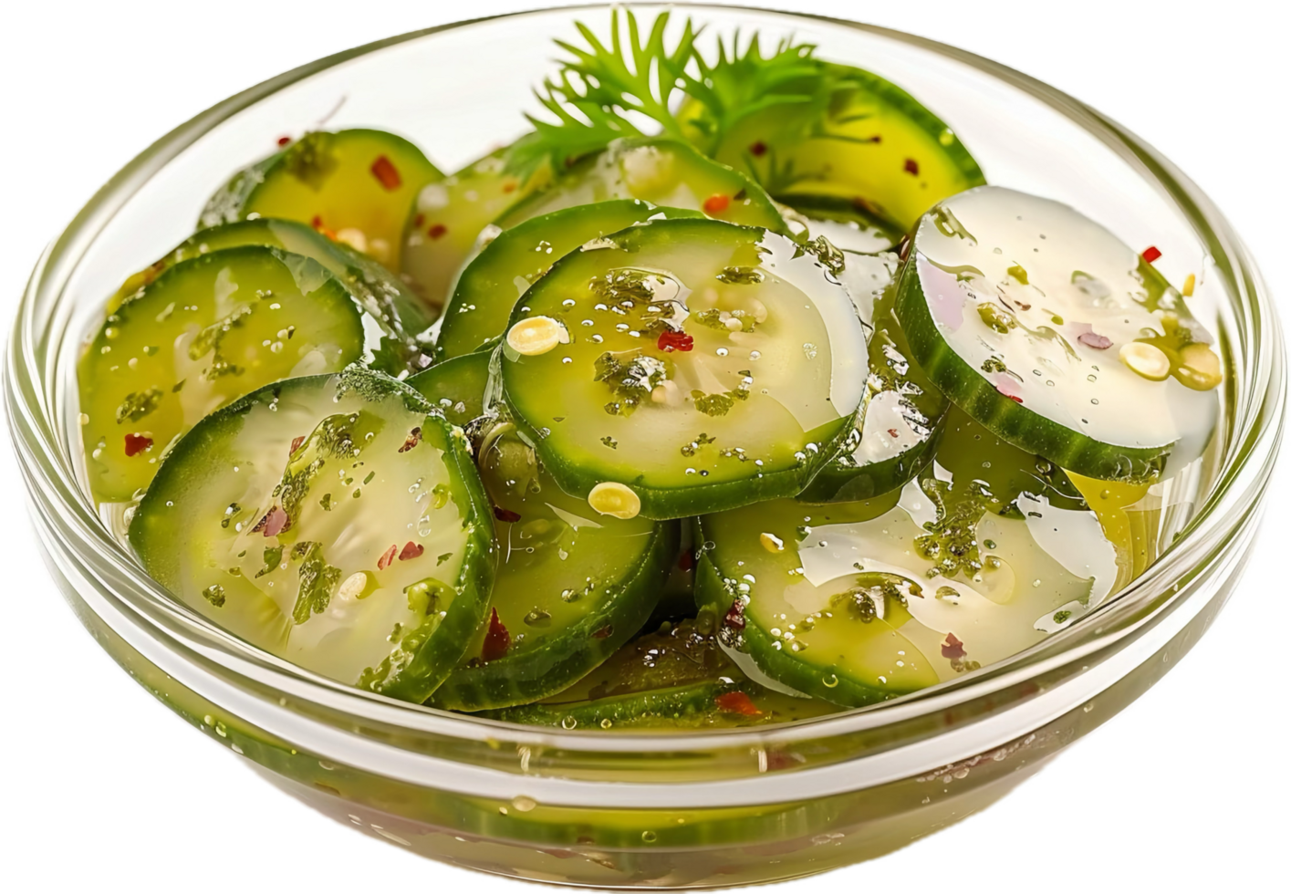 Fresh cucumber salad with herbs. png