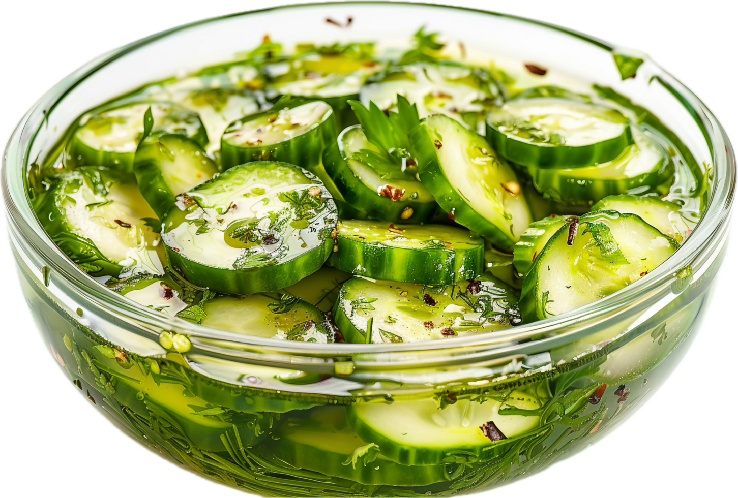 Fresh cucumber salad with herbs. png