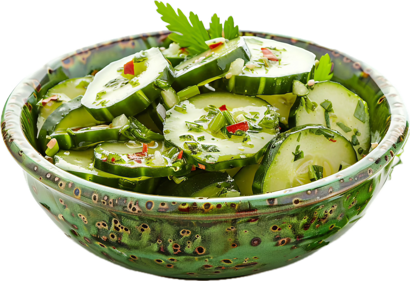 Fresh cucumber salad with herbs. png
