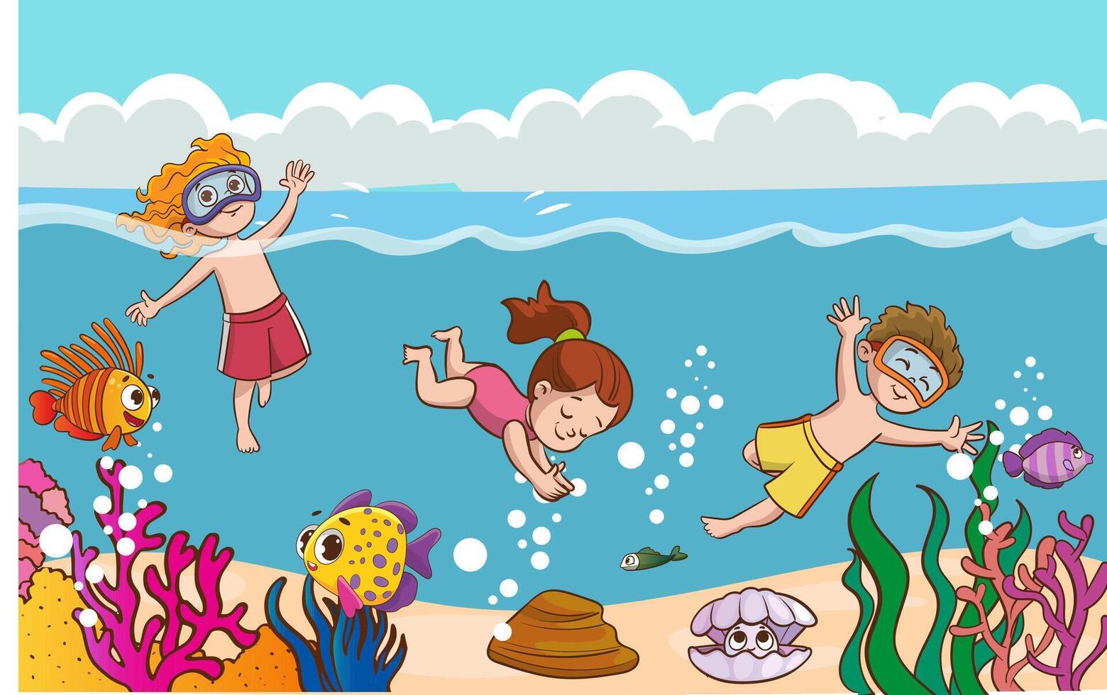 Kids Sea Beach Vector Art, Icons, and Graphics for Free Download