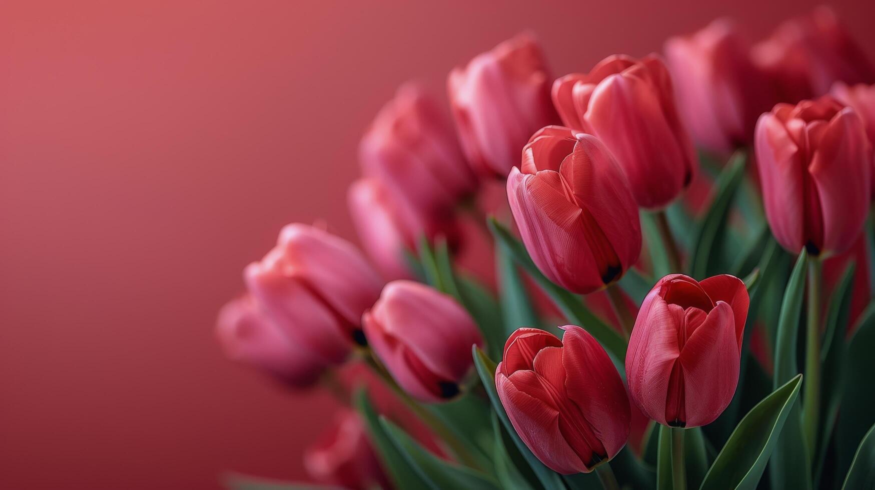 Bunch of Pink Tulips With Blurry Background photo