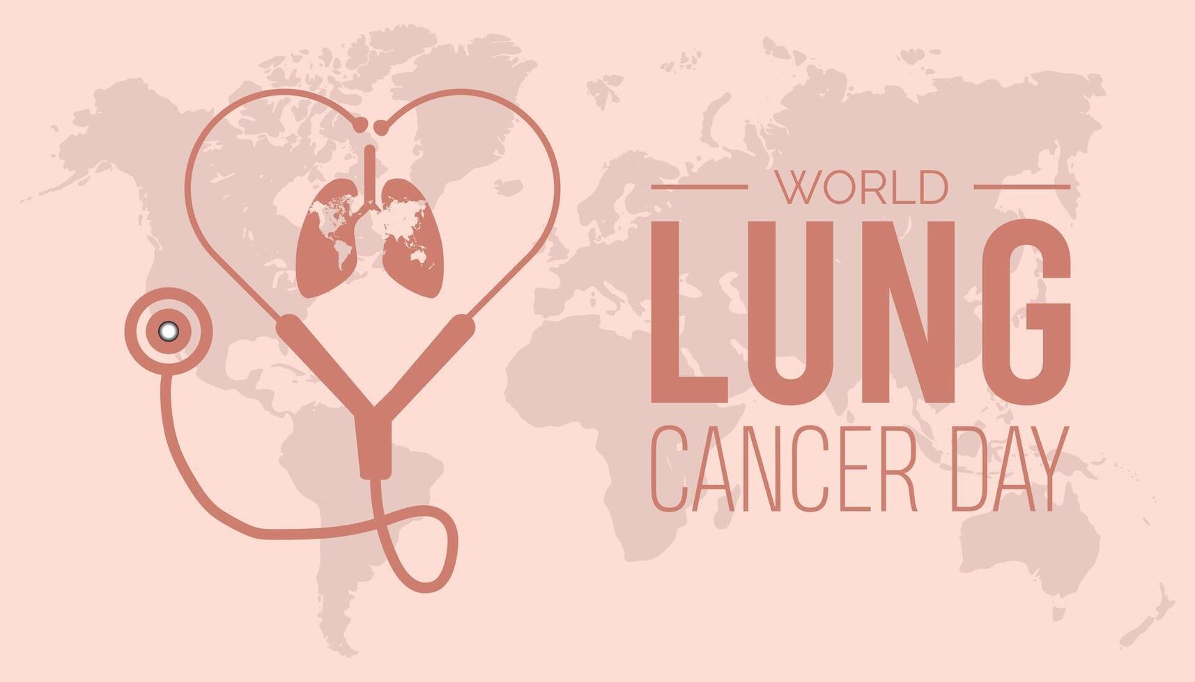 World Lung Cancer Day is observed every year on August.banner design template illustration background design. vector