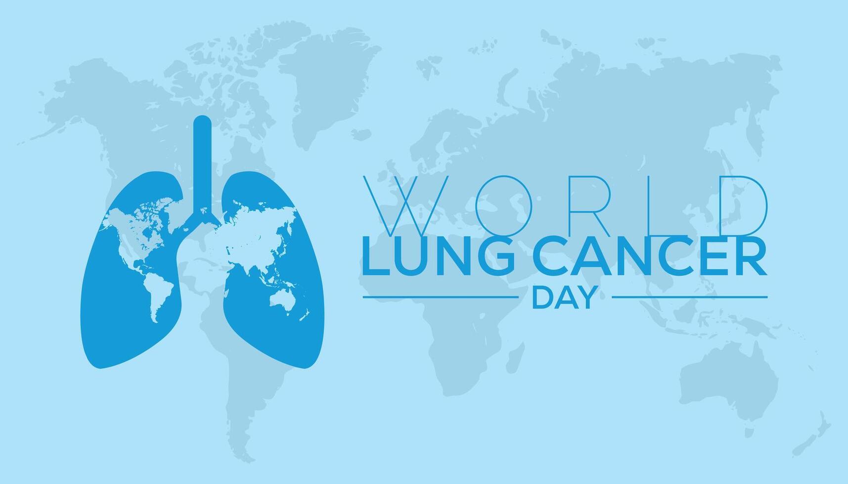 World Lung Cancer Day is observed every year on August.banner design template illustration background design. vector