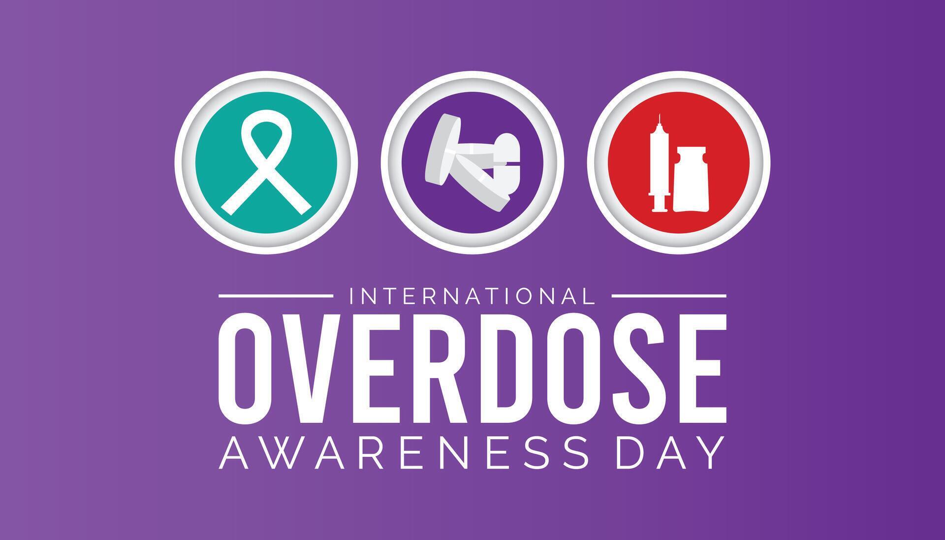 International Overdose Awareness Day is observed every year on August.banner design template