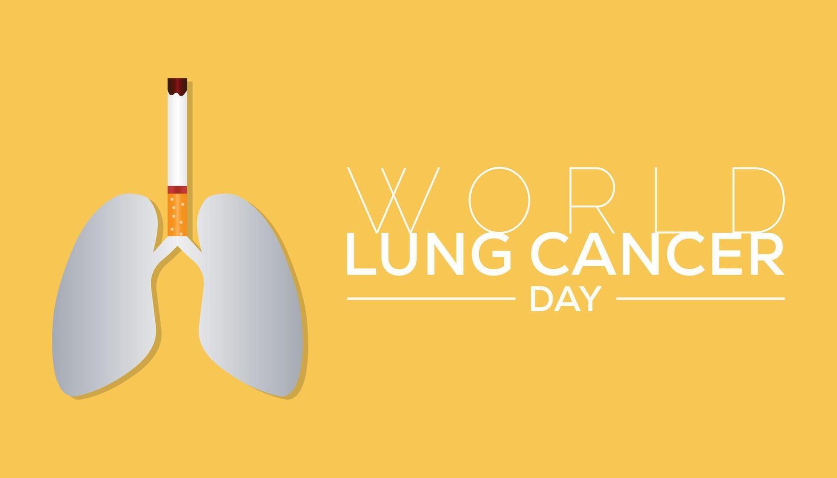 World Lung Cancer Day is observed every year on August.banner design template illustration background design. vector