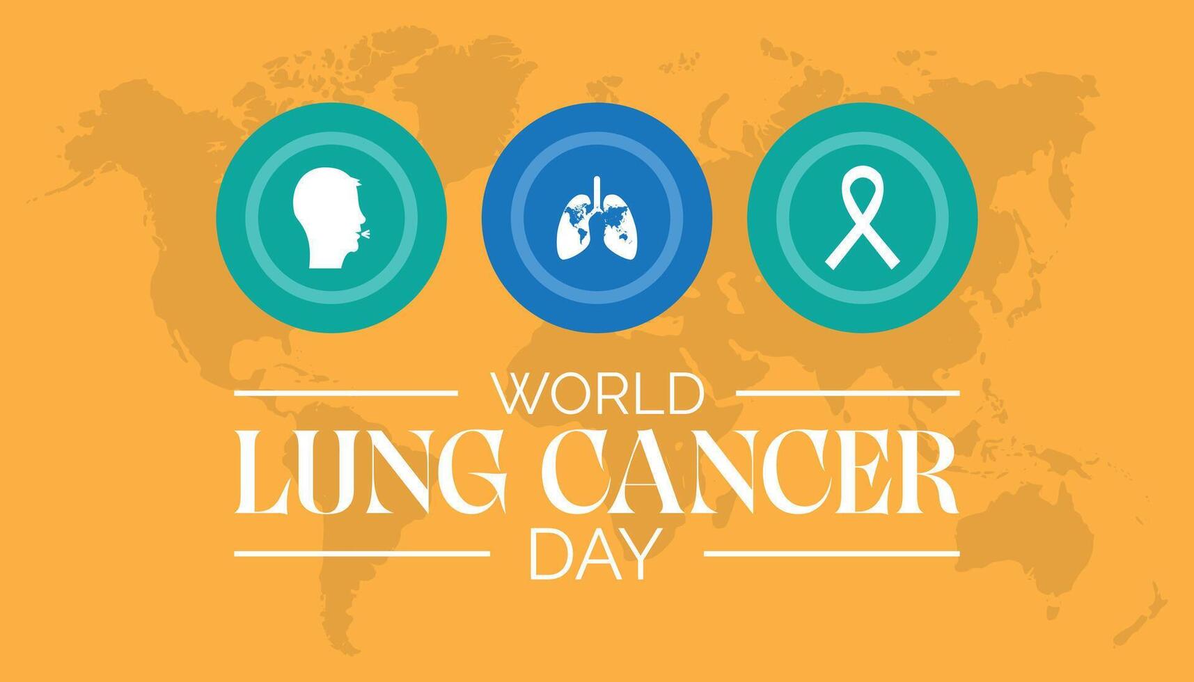 World Lung Cancer Day is observed every year on August.banner design template illustration background design. vector
