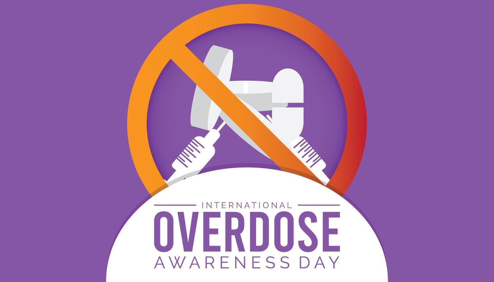 International Overdose Awareness Day is observed every year on August.banner design template illustration background design. vector