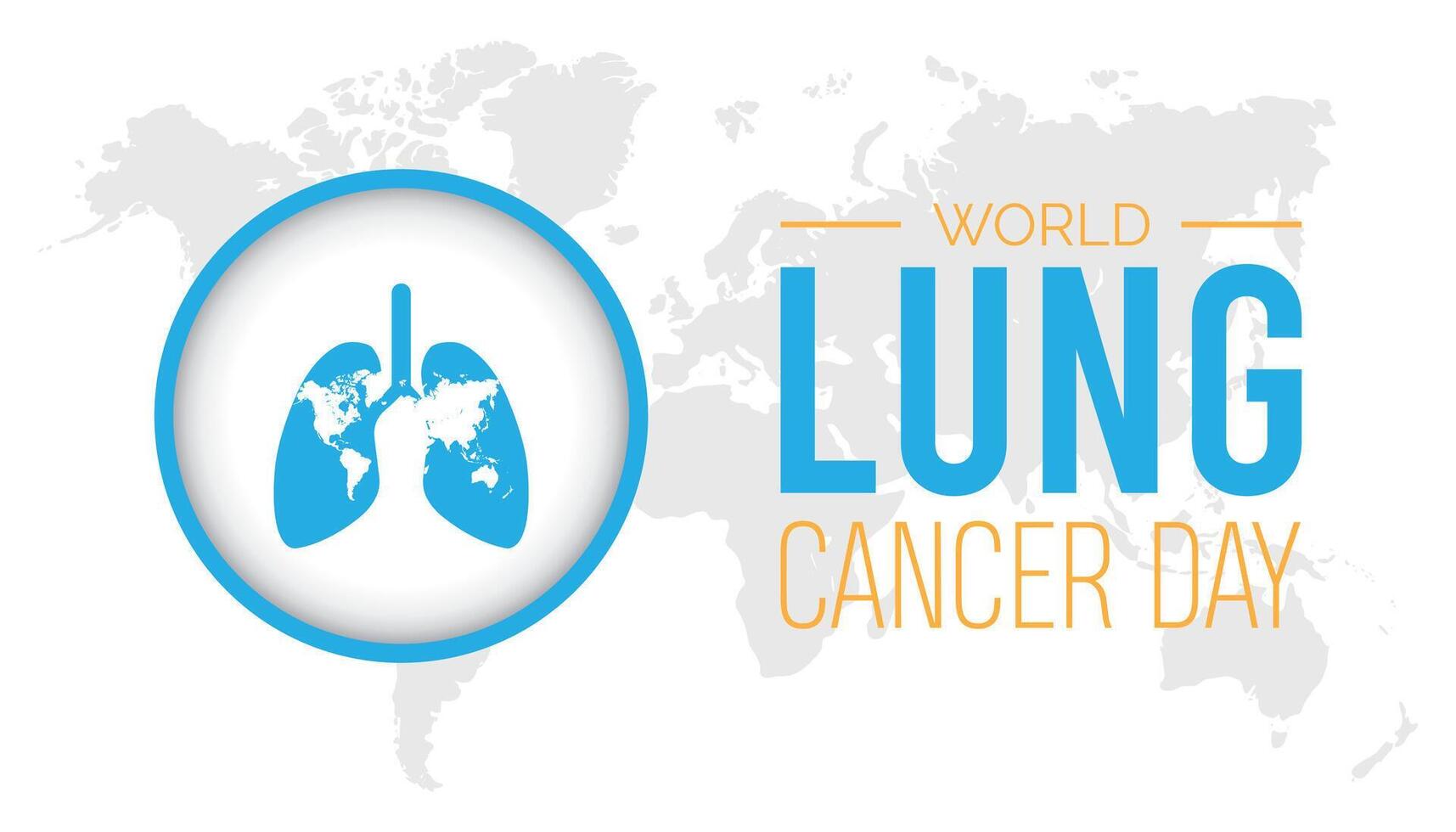 World Lung Cancer Day is observed every year on August.banner design template illustration background design. vector