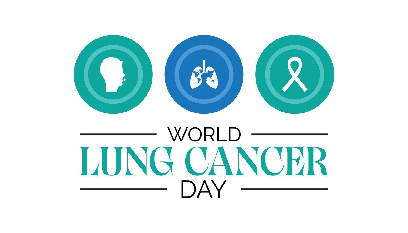 World Lung Cancer Day is observed every year on August.banner design template illustration background design. vector