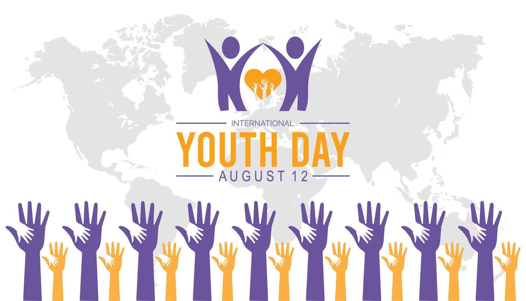 International Youth Day is observed every year on August.banner design template illustration background design. vector