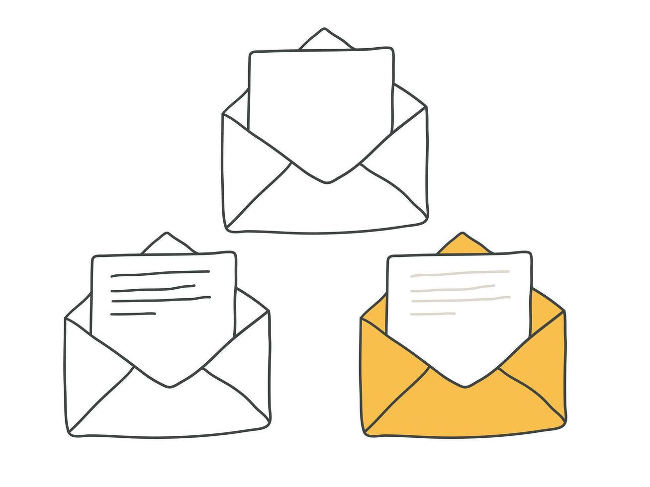 Opened mail. Hand drawn mail icon vector