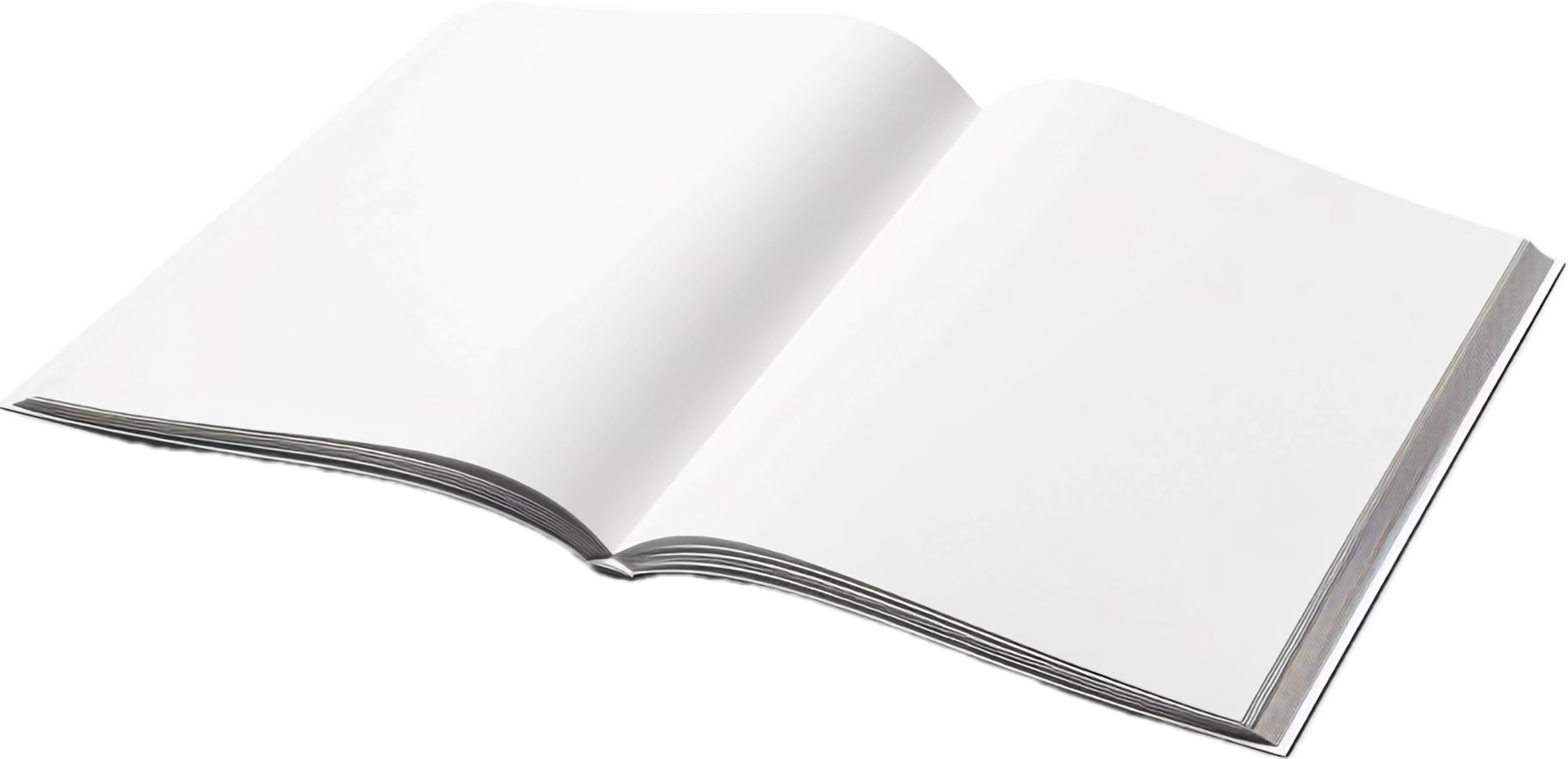 Open Blank Book with White Pages. png