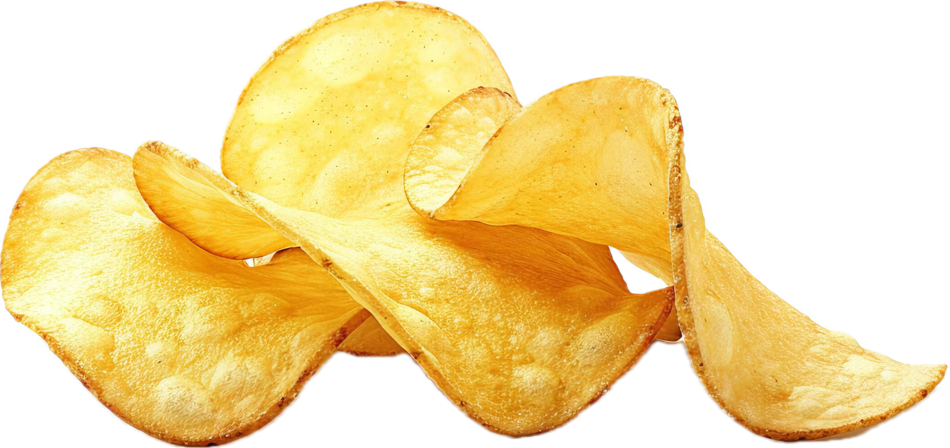 Stack of Curved Potato Chips. png