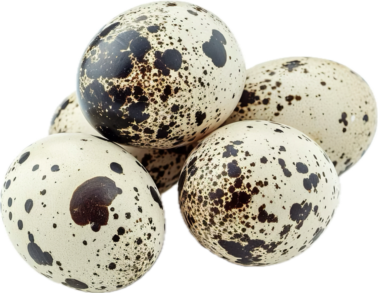 Close-up of Pile of Quail Eggs. png