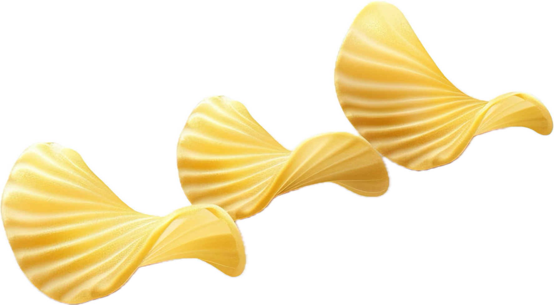 Stack of Curved Potato Chips. png