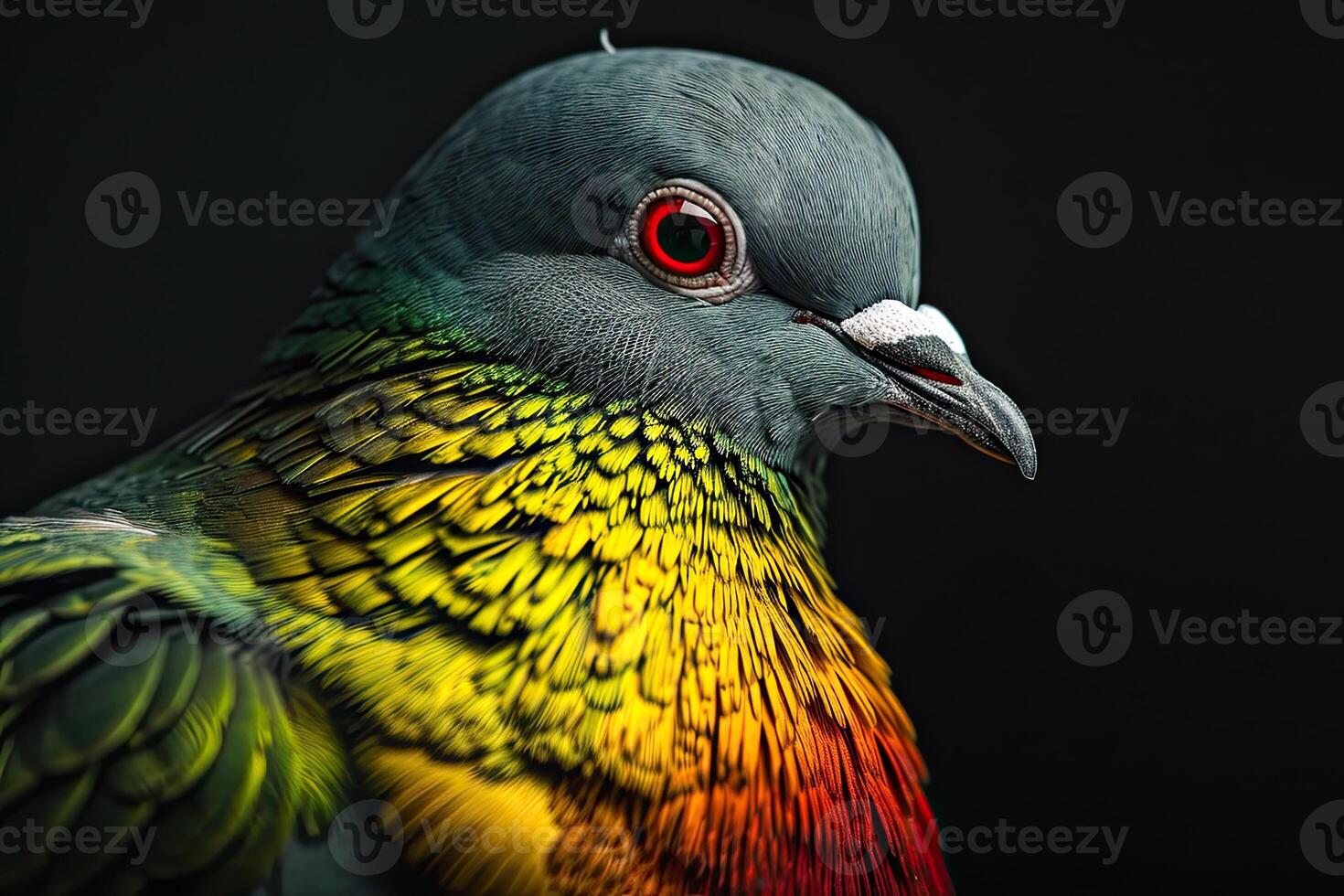 Mystic portrait of Pink-necked Green Pigeon in studio, photo