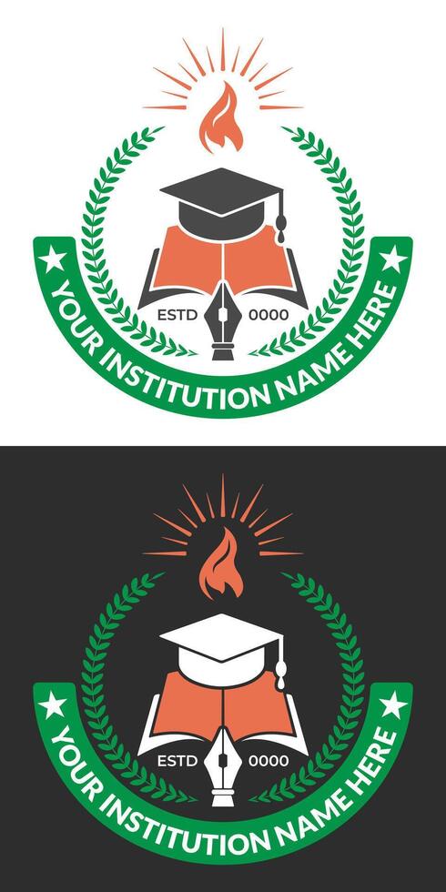 School logo design template and customizable education logo ideas vector