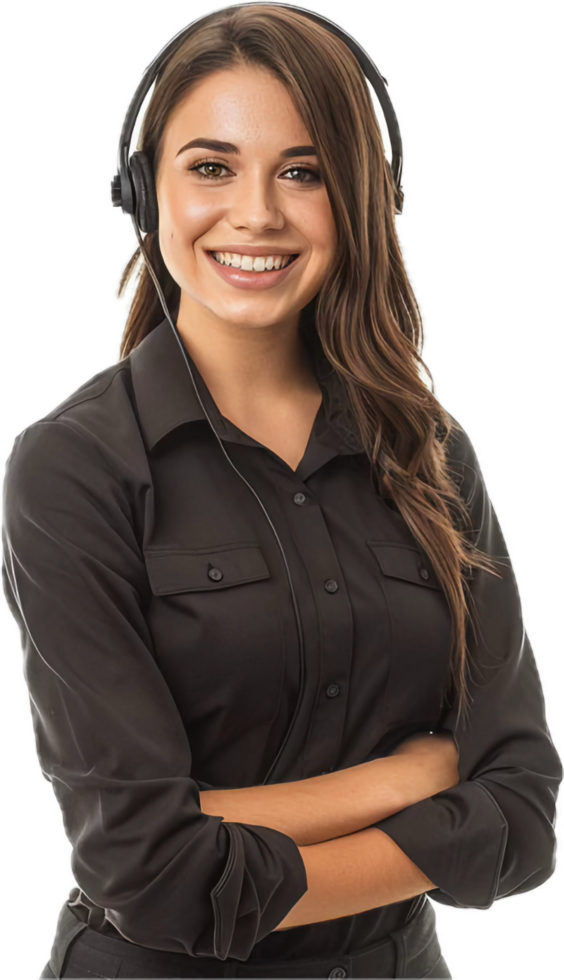 Smiling Customer Service Representative with Headset. png