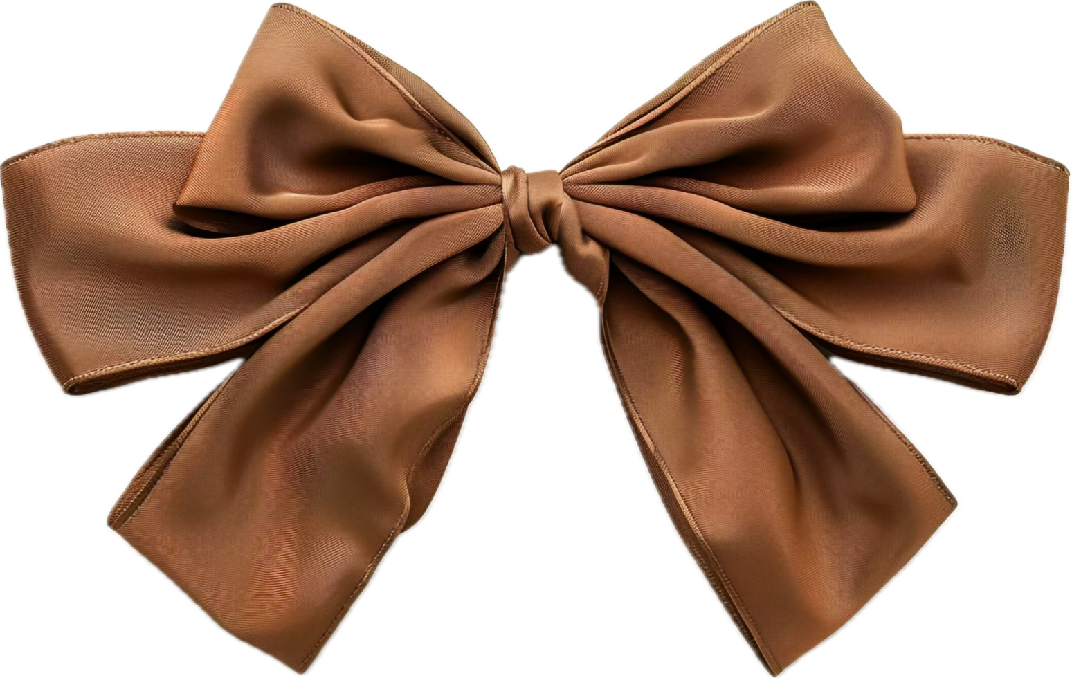Elegant Brown Satin Bow with Long Tails. png