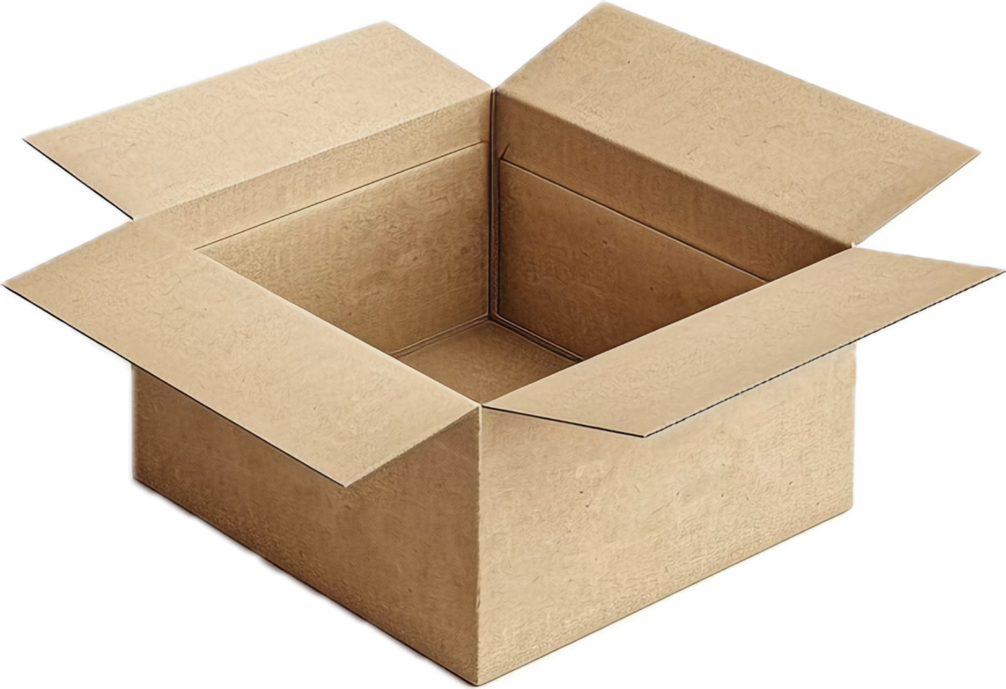 Empty Open Cardboard Box for Packing. png