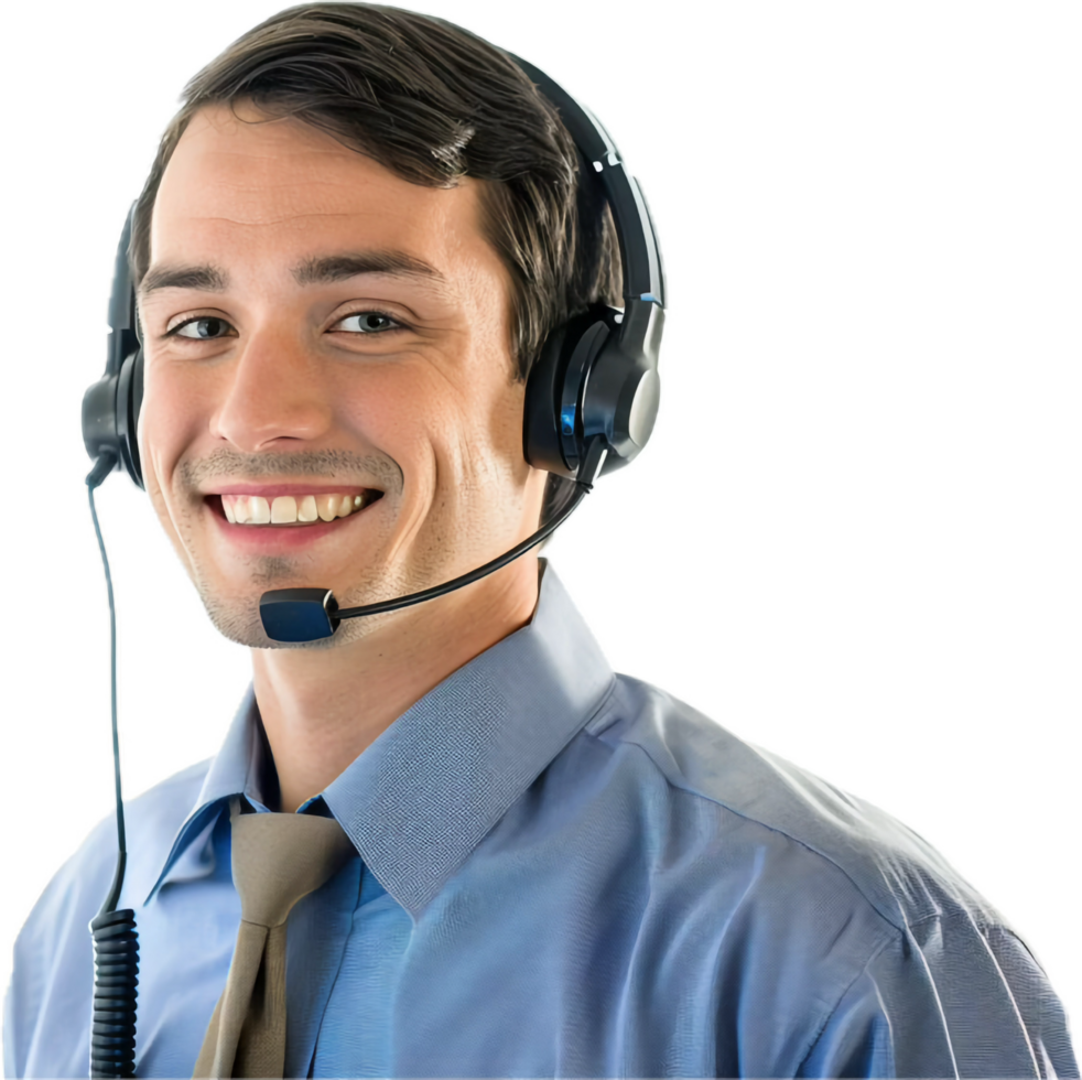 Smiling Customer Service Representative with Headset. png