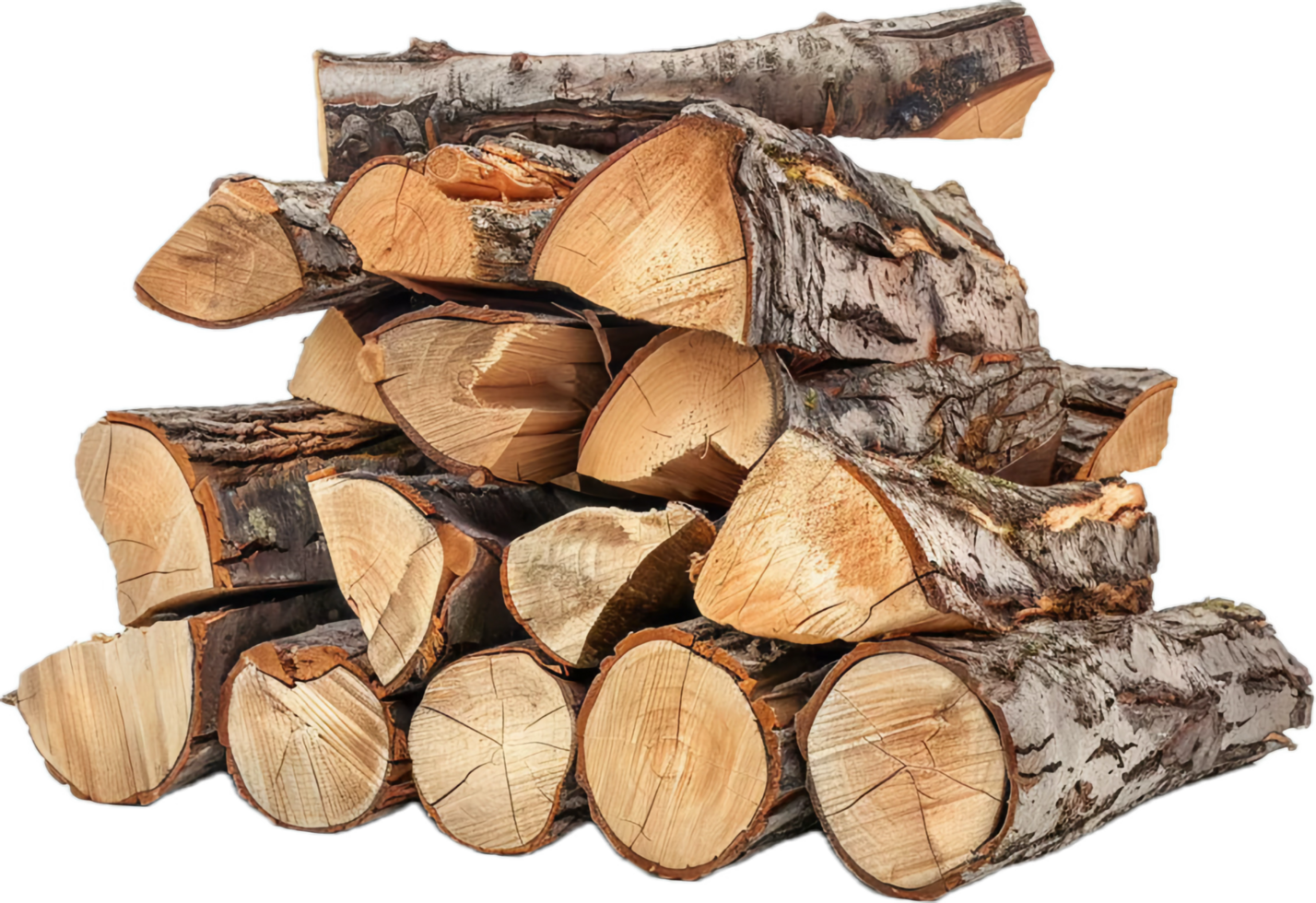 Stack of Chopped Firewood Logs. png