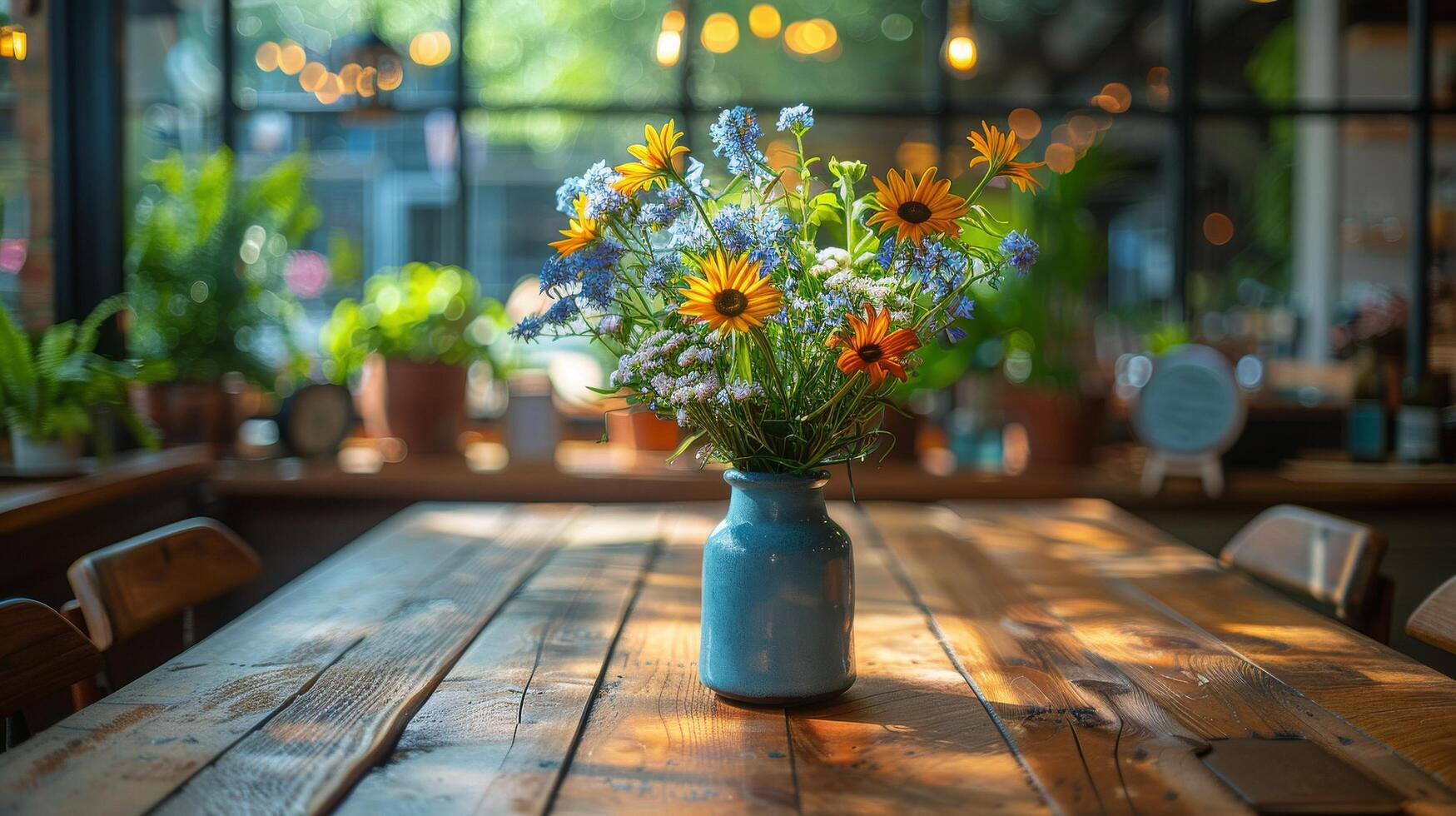 Restaurant With Wooden Tables and Chairs photo