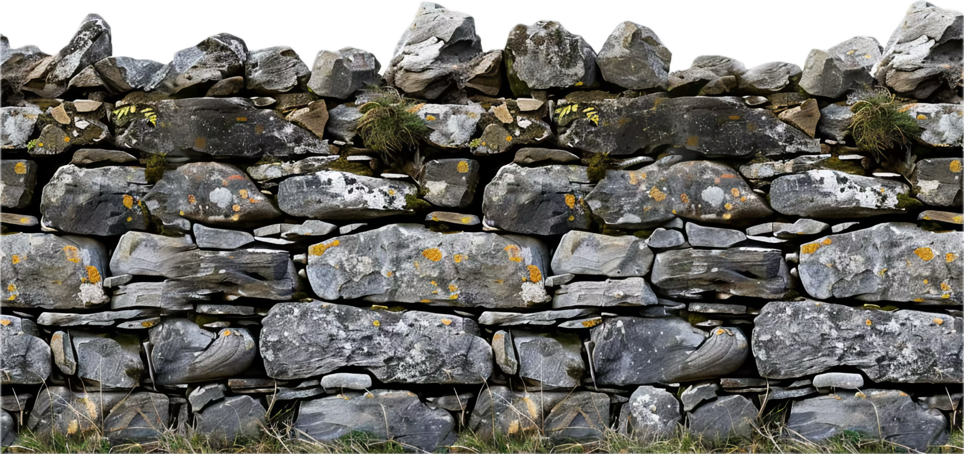 Weathered Stone Wall with Moss. png
