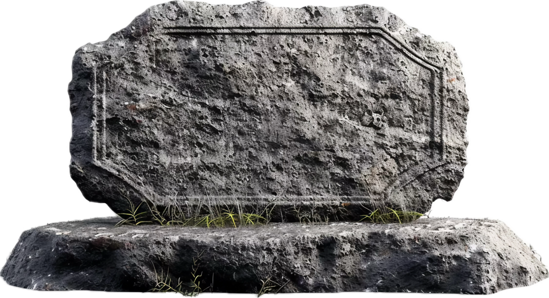 Weathered Ornate Stone Plaque. png