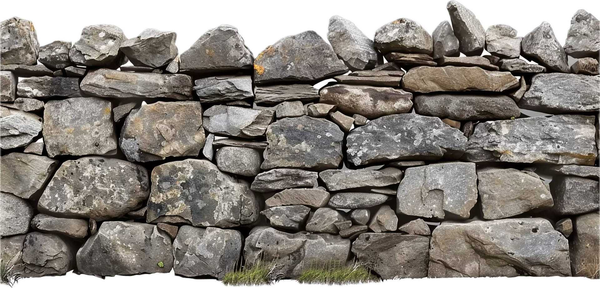 Weathered Stone Wall with Moss. png