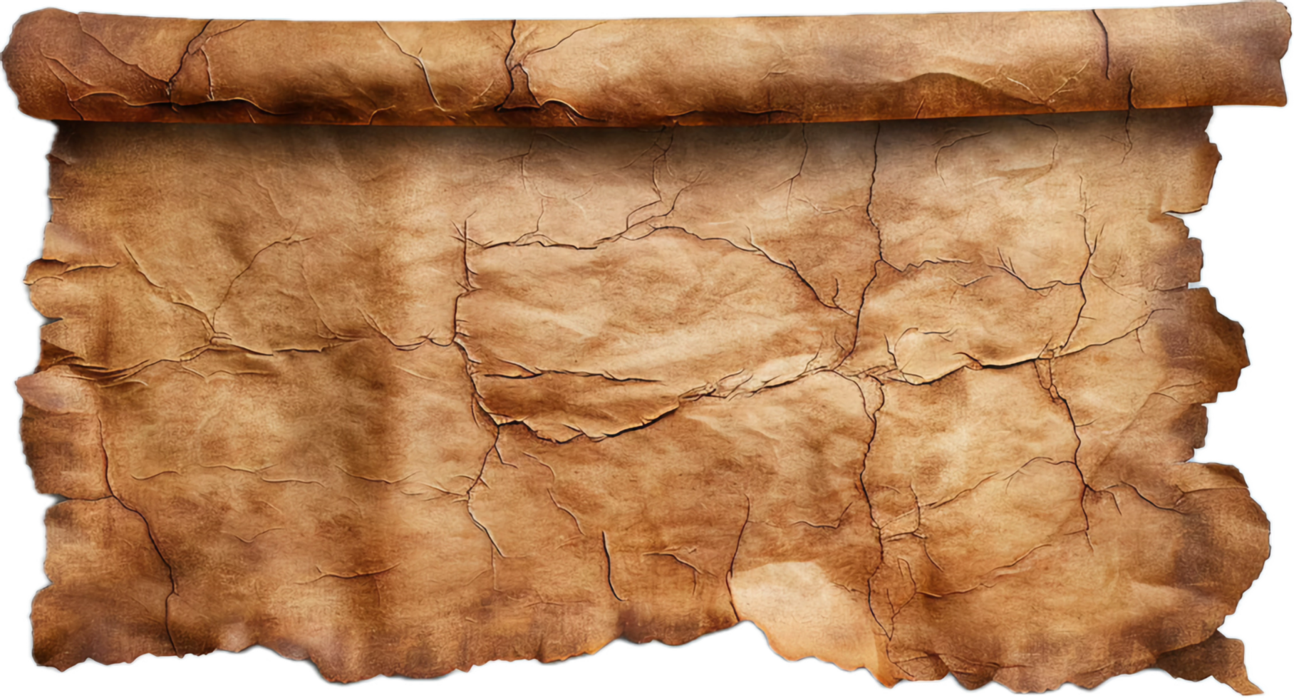 Aged Scroll Paper with Torn Edges. png
