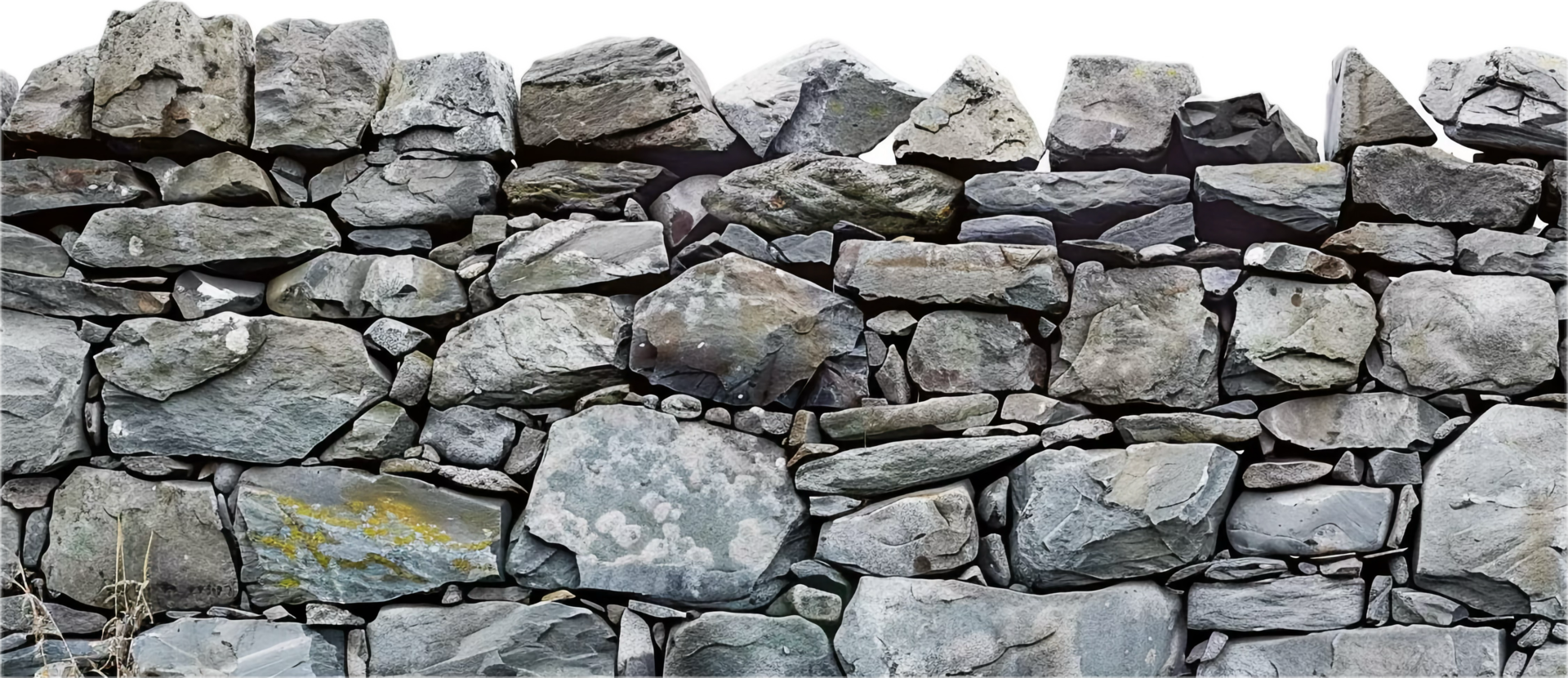 Weathered Stone Wall with Moss. png