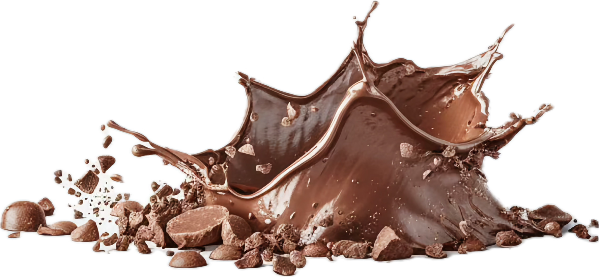 Splashing Chocolate with Bar Pieces. png
