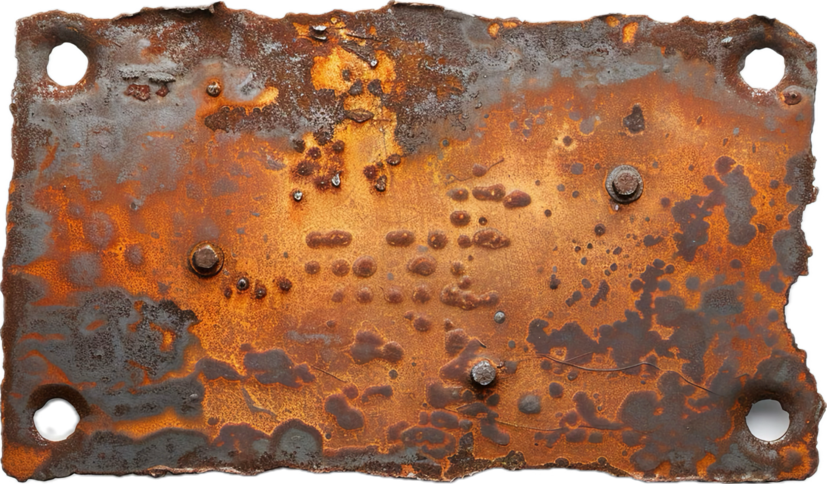 Rusty Metal Plate with Corrosion. png