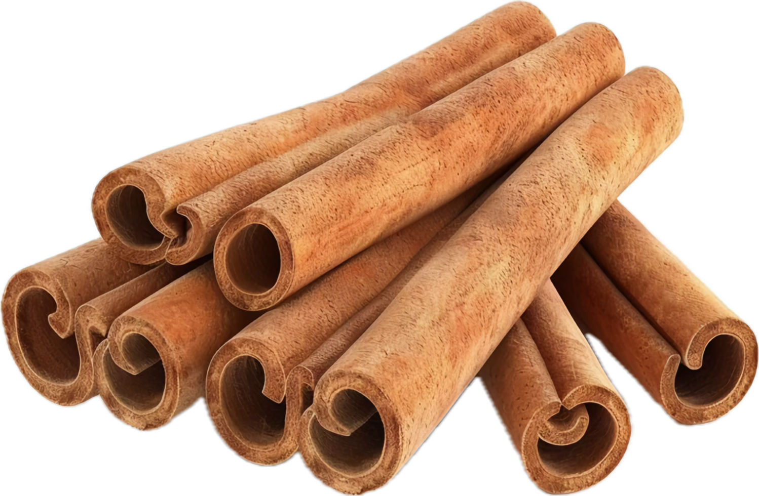 Stack of Dried Cinnamon Sticks. png